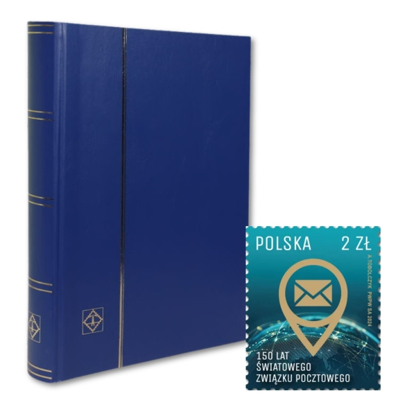 Znaczek + Klaser na znaczki A4 Basic 64str niebieski Leuchtturm największy