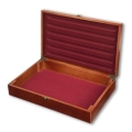 Kuferek drewniany na 5 palet do monet numizmatów medali