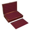 Kuferek drewniany na 5 palet do monet numizmatów medali