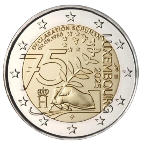 2 euro 2025 Luxemburg Deklaracja Schumana moneta kolekcjonerska
