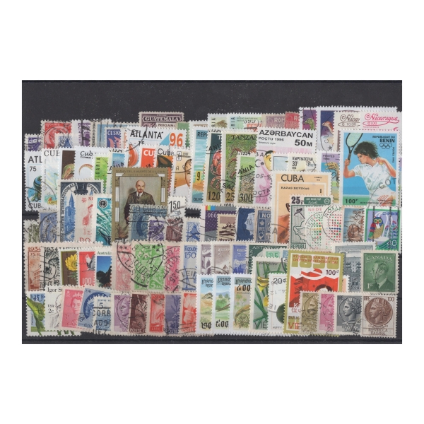 Pakiet Świat 90 znaczków kasowane na czarnej karcie [34]