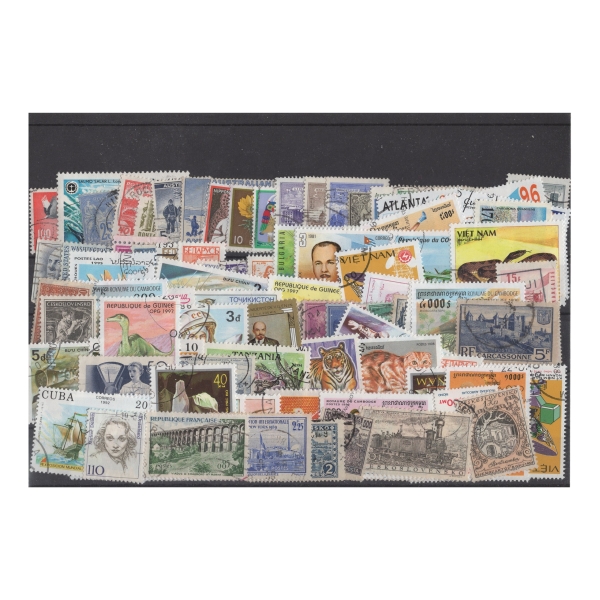 Pakiet Świat 60 znaczków kasowane  na czarnej karcie[43]