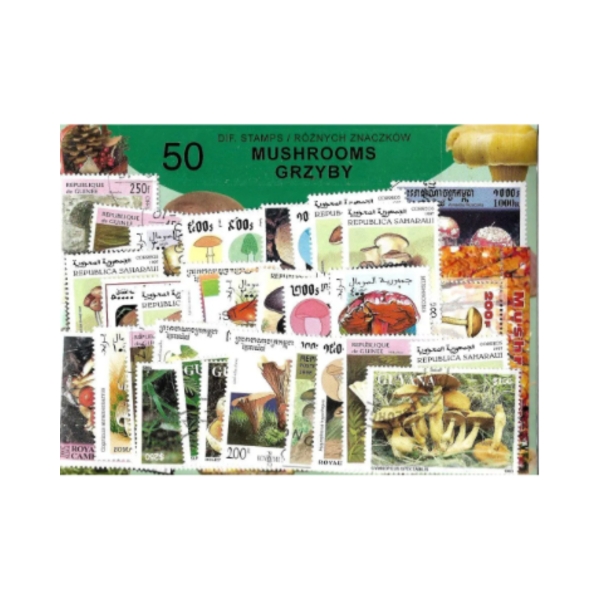 Pakiet 50 znaczków pocztowych - GRZYBY
