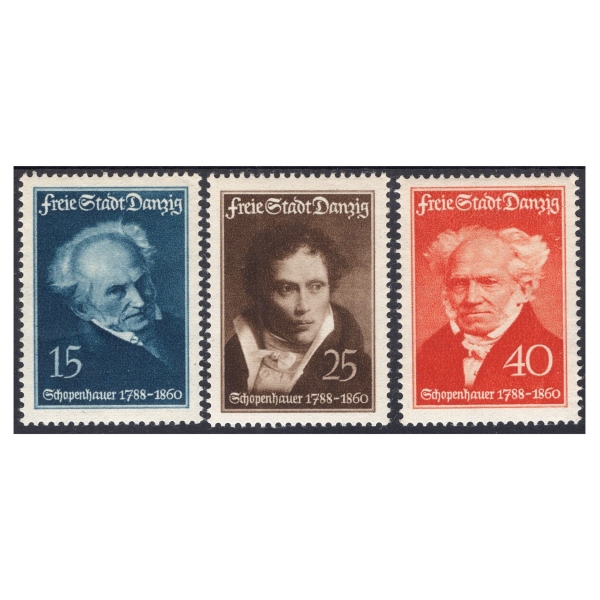WMG 1938 Fi. 279-281 ** urodziny Schopenhauera seria znaczków