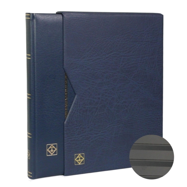 Klaser na znaczki Premium z etui 32 strony niebieski Leuchtturm