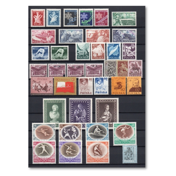 1956 Rocznik znaczków Fi. 810-860 bez bloku 18 znaczki czyste **