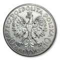 10 złotych 1932 Głowa Kobiety (Polonia) Bez Znaku Mennicy - II Rzeczpospolita Srebro Ag 750