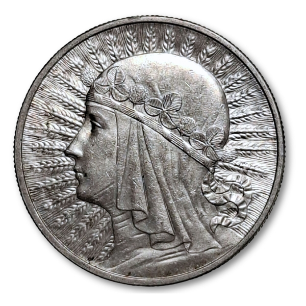 10 złotych 1932 Głowa Kobiety (Polonia)  Bez Znaku Mennicy Srebrna moneta
