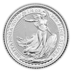1/4 oz 2026 Britannia srebrna moneta bulionowa