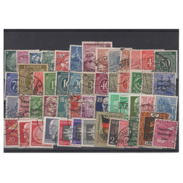 Pakiet Niemcy 50 znaczków kasowane na czarnej karcie transportowej [4]