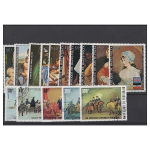 Pakiet Górna Wolta 15 znaczków na czarnej karcie transportowej [1]