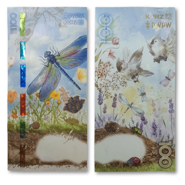 2024 banknot testowy PWPW 100 KURZ Meadow