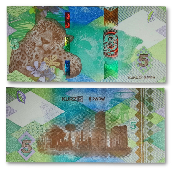 Banknot testowy PWPW & Leonhard KURZ – UNIVERSAL 5 Afryka