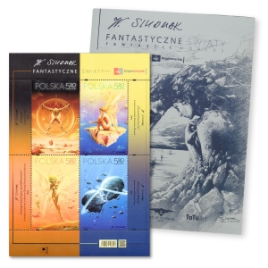 2025 Fi. 5484-5487 B ** Fantastyczne światy - blok perforowany w folderze - Wojciech Siudmak