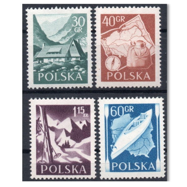 1956 Fi. 822 - 825 ** Turystyka seria znaczków