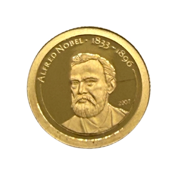 500 Tugrików Nobel złota moneta kolekcjonerska najwyższej próby 999