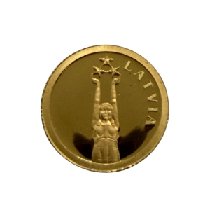 12 dolarów liberyjskich Łotwa złota moneta kolekcjonerska najwyższej próby 999