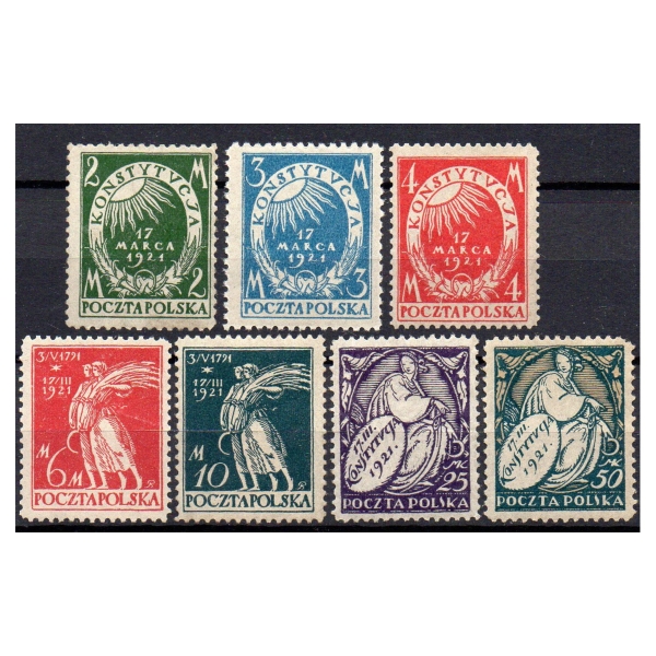 1921 Fi. 128 - 134 ** Uchwalenie Konstytucji - seria znaczków