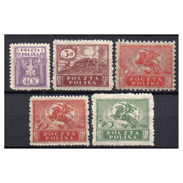 1920 Fi. 97 - 101 ** Wydanie po unifikacji - seria znaczków
