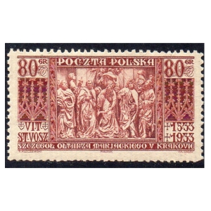 1933 Fi. 261 ** 400. rocznica śmierci Wita Stwosza - znaczek pocztowy