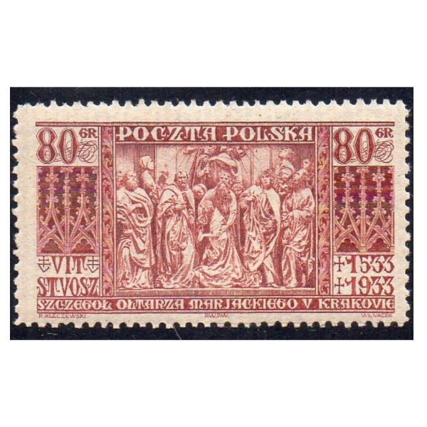 1933 Fi. 261 ** 400. rocznica śmierci Wita Stwosza - znaczek pocztowy