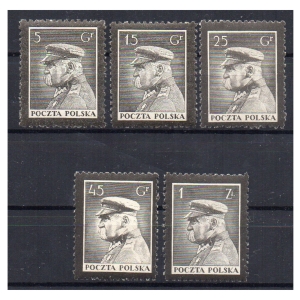 1935 Fi. 273 - 277 ** Wydanie żałobne po śmierci marszałka Piłsudskiego