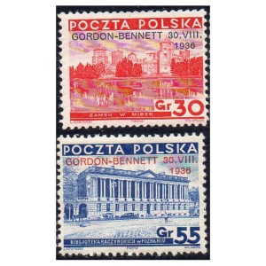 1936 Fi. 292 - 293 ** Zawody balonowe Gordon-Bennetta - znaczki pocztowe