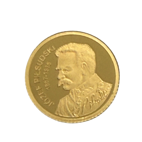 1 dolar Józef Piłsudzki złota moneta kolekcjonerska najwyższej próby 999