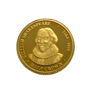 1/2 korony 400. rocznica śmierci Williama Szekspira złota moneta kolekcjonerska najwyższej próby 999