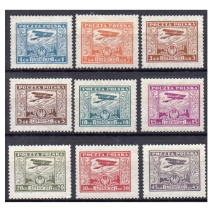 1925 Fi. 216 - 224 ** Wydanie lotnicze - znaczki pocztowe