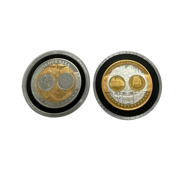 Medal okolicznościowy pamiątka wspólnej waluty krajów strefy EURO Słowenia