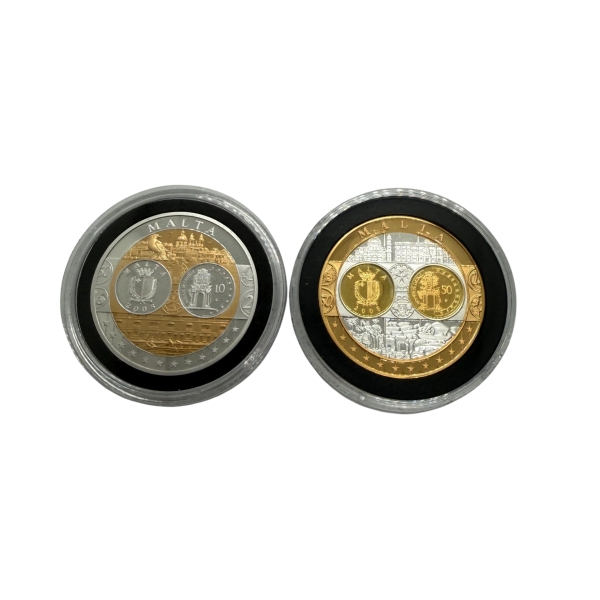 Medal okolicznościowy pamiątka wspólnej waluty krajów strefy EURO Malta
