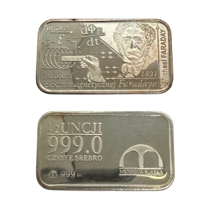  Srebrna sztabka kolekcjonerska Michael Faraday 1/2 oz Ag 999 Inwestycyjna