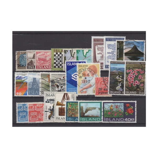 Pakiet Islandia 26 znaczki czyste na czarnej karcie transportowej [33]