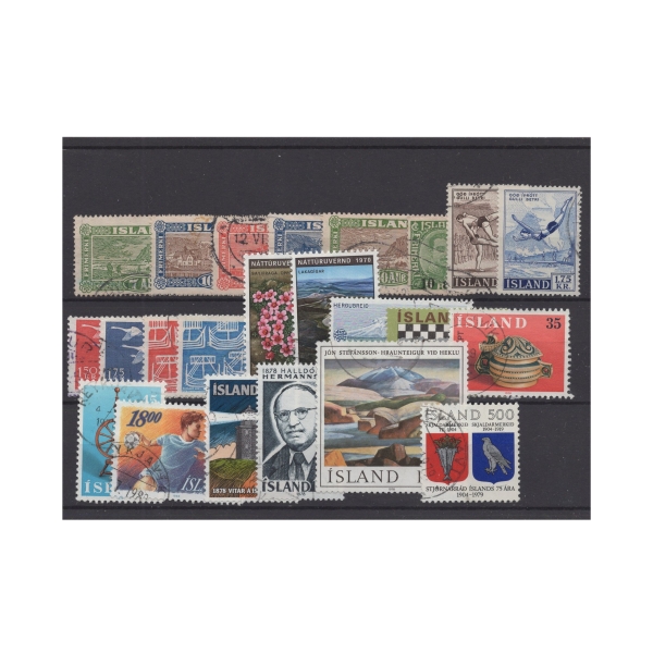 Pakiet Islandia 23 znaczki czyste na czarnej karcie transportowej [34]