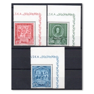 1946 Fi. 412 - 414 Edukacja ** seria znaczków z górnymi marginesami