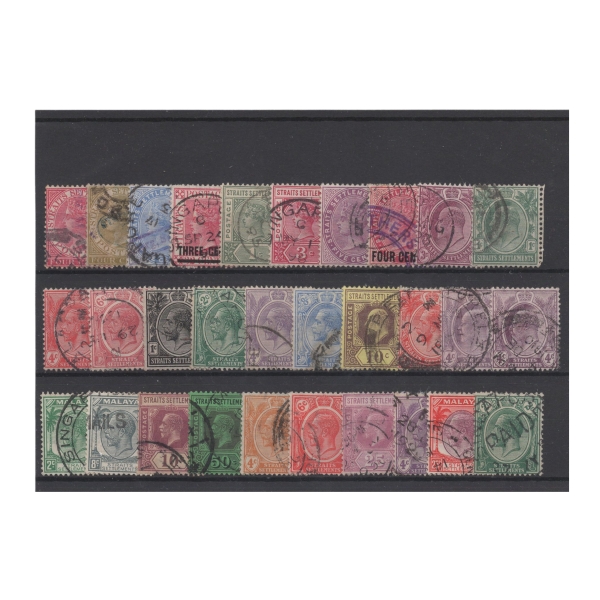 Pakiet Stany Malajskie 30 znaczków kasowanych na czarnej karcie transportowej [3]