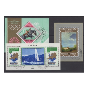 Pakiet Węgry 3 znaczki kasowane na czarnej karcie transportowej [139]