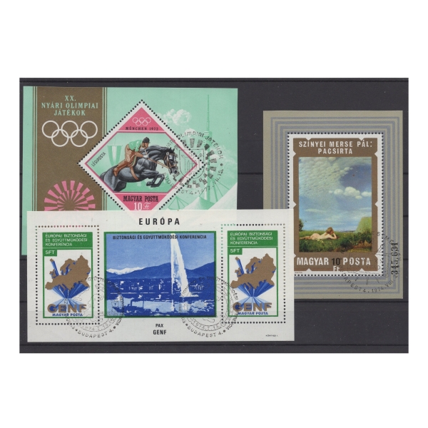 Pakiet Węgry 3 znaczki kasowane na czarnej karcie transportowej [139]