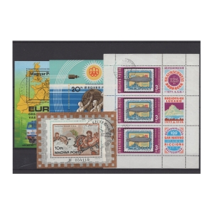 Pakiet Węgry 4 znaczki kasowane na czarnej karcie transportowej [141]
