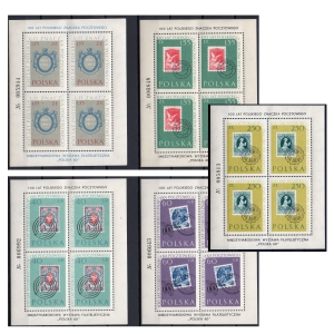 1960 Fi. bloki 22-26** 100-lecie polskiego znaczka pocztowego - Subskrypcja z gwarancją
