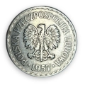 1 złoty 1957 - moneta obiegowa aluminium