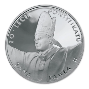10 złotych 1998 XX-lecie Pontyfikat Jan Paweł II srebrna moneta kolekcjonerska