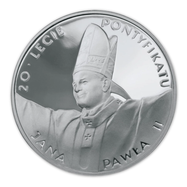 10 złotych 1998 XX-lecie Pontyfikat Jan Paweł II srebrna moneta kolekcjonerska
