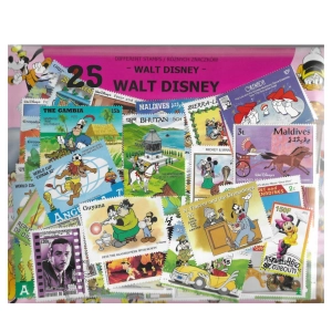 Pakiet 25 znaczków pocztowych - WALT DISNEY