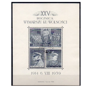 1939 Fi. blok 8 kasowany Wymarsz Legionów