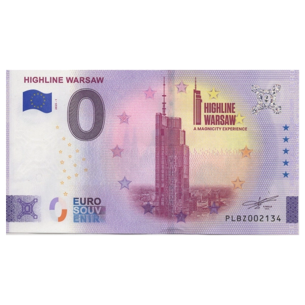 2025 banknot 0 euro - Highline Warszawa