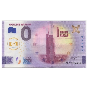 2025 banknot 0 euro - Highline Warszawa Anniversary