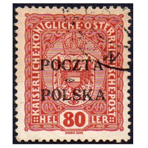 1919 Fi. 43 kasowane Wydanie  Krakowskie 80 halerzy gwarancja