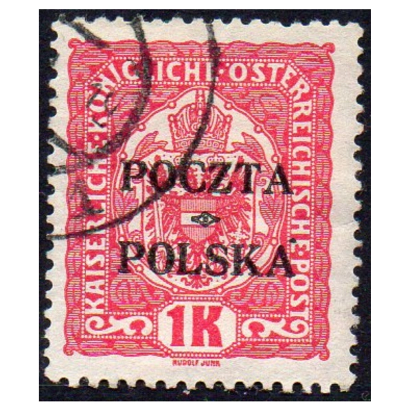 1919 Fi. 45I kasowany Wydanie krakowskie 1 korona gwarancja